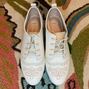 Zara Trafaluc White/Cream color Flats